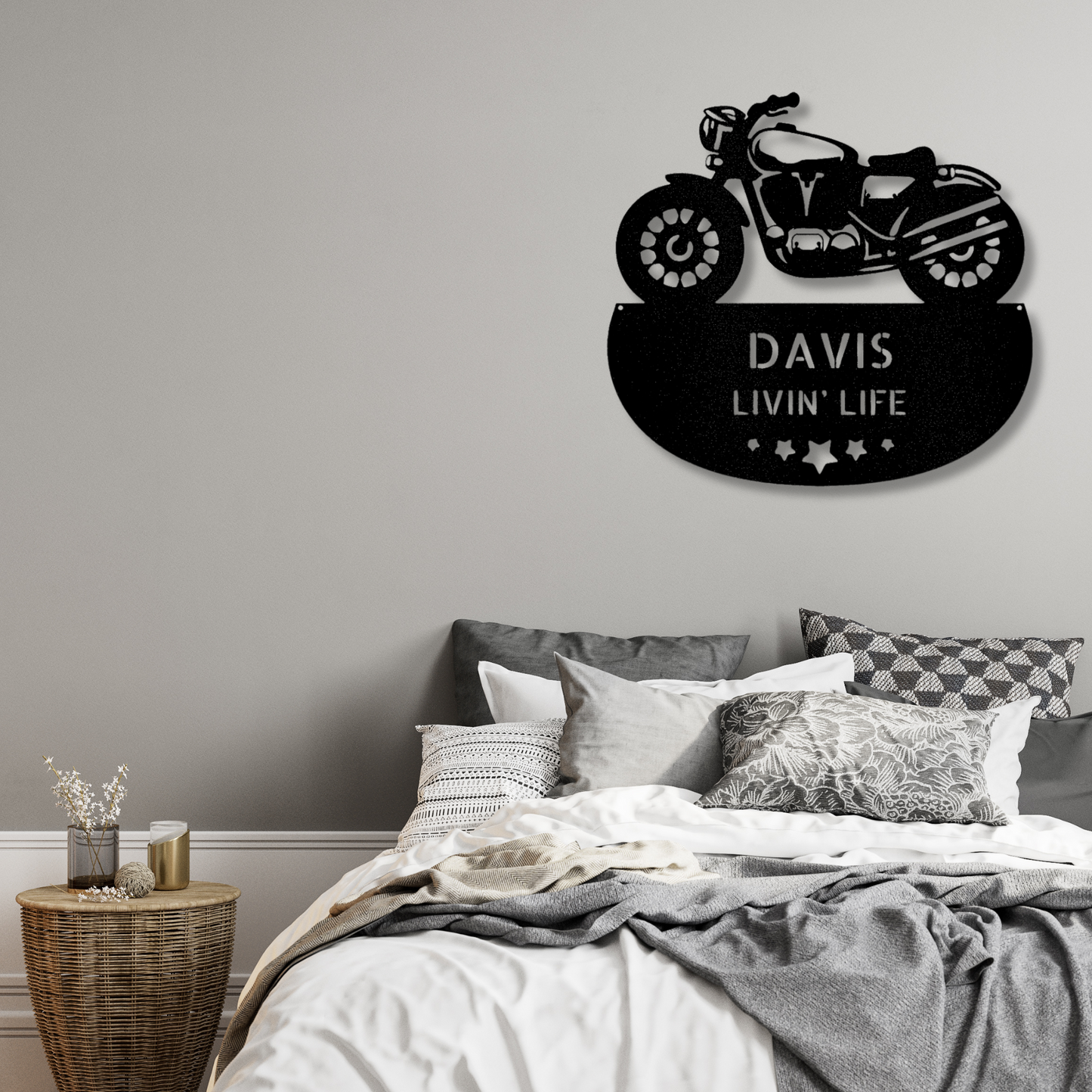 Custom Motorcycle Garage Sign, Personalized Motorcycle Name Decor, Garage Wall Art , Birthday Gift For Biker Dad.