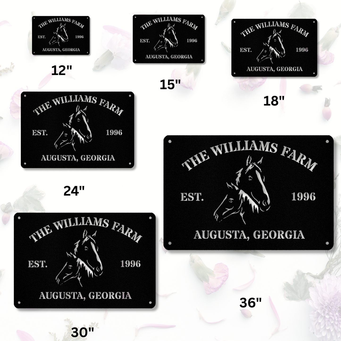 Personalized Horse Farm Metal Sign, Farm Address Sign, Farm House Wall Decor, Last Name Wall Decor, Barn House Metal Sign, Horse Lover Gift
