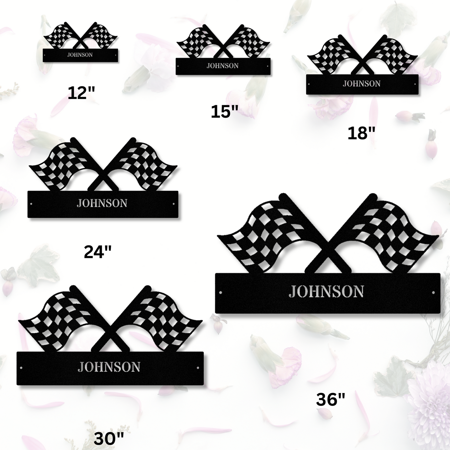 Checkered Flag Racing Metal Sign, Personalized Finish Flag Name Sign, Customized Checkered Flag, Gift for Racer