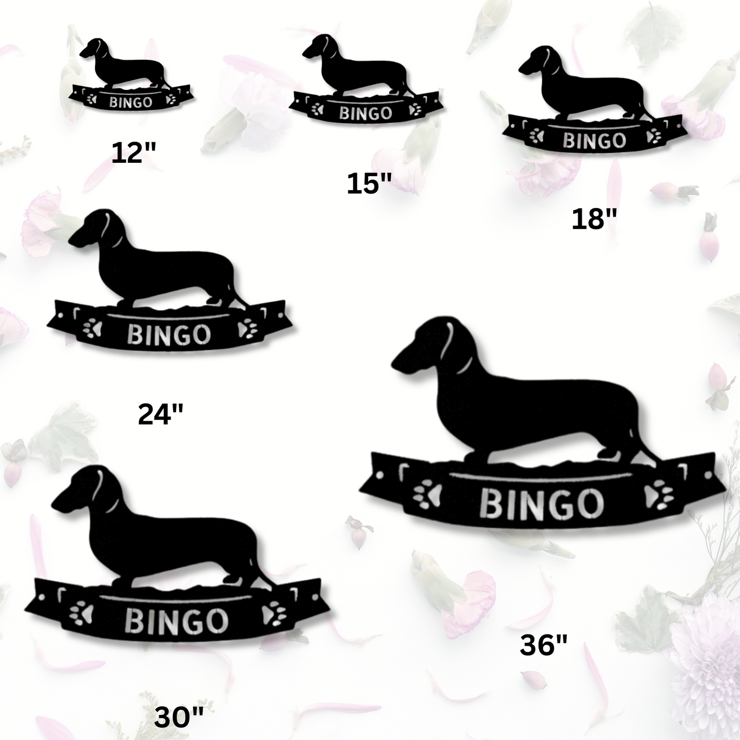 Custom Dachshund Banner Metal Sign, Personalized Dachshund Banner Monogram, Dog Memorial Decor, Pet Lover Gift, Indoor Outdoor Hanging.