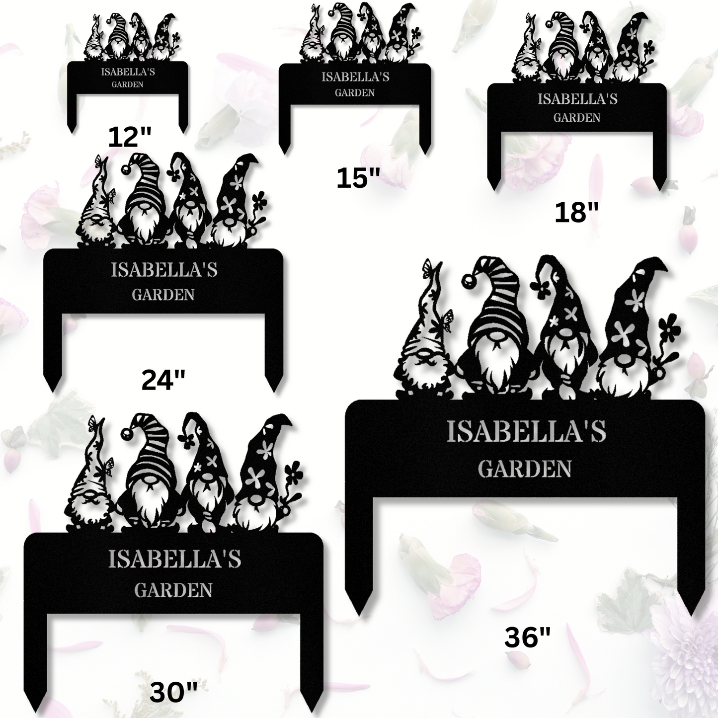 Custom Gnome Garden Stake Metal Sign, Gnome Outdoor Decor, Grandma Gifts, Garden Lover Gift, Garden Metal Deor, Last Name Metal Stake