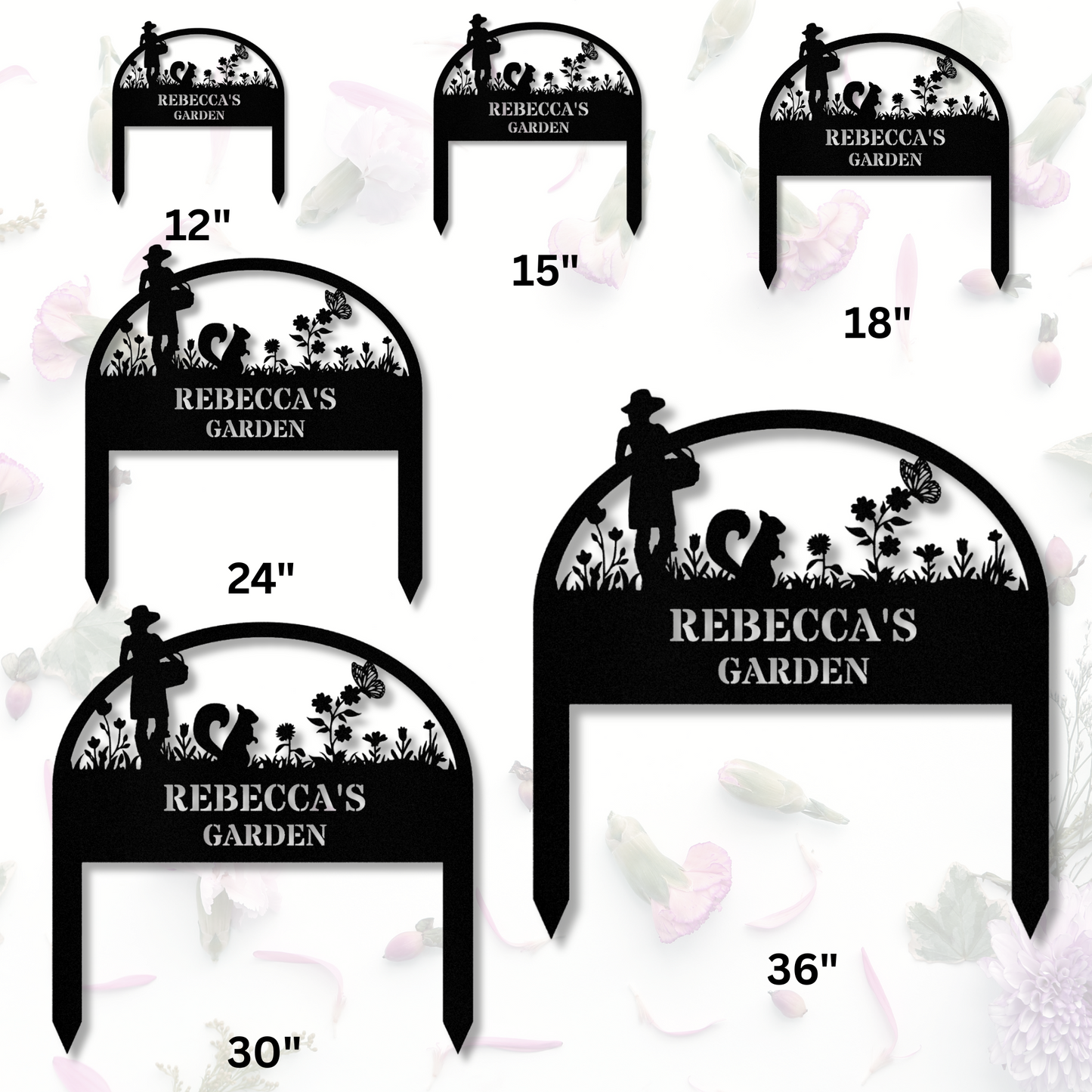 Personalized Garden Stake Sign, Customized Garden Metal Sign Decor, Address Signage, House Address Stake, Gardener Decor, Metal Yard Decor