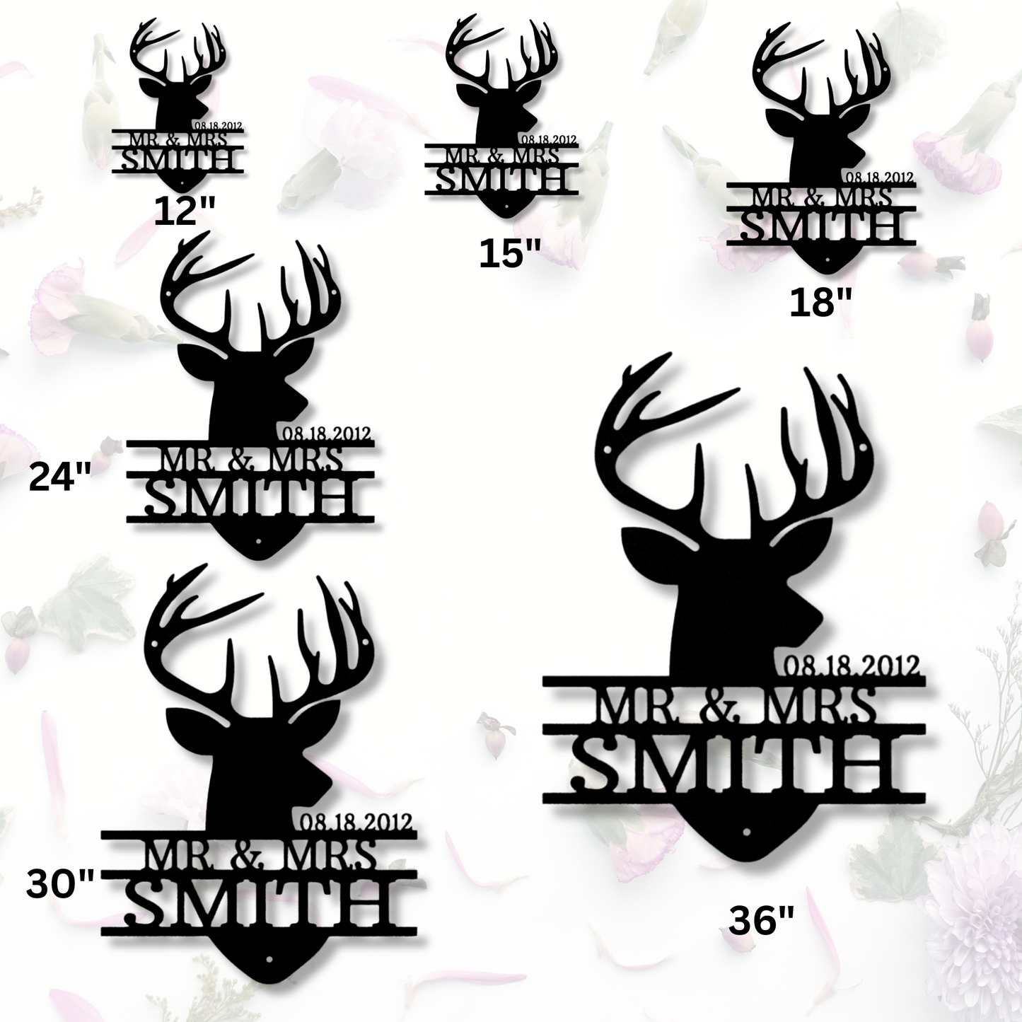 Personalized Deer Head Metal Sign, Custom Deer Head Couple Gift, Wedding Anniversary Gifts, Valentine Gift, Wall Art Decor, Housewarming Gifts.