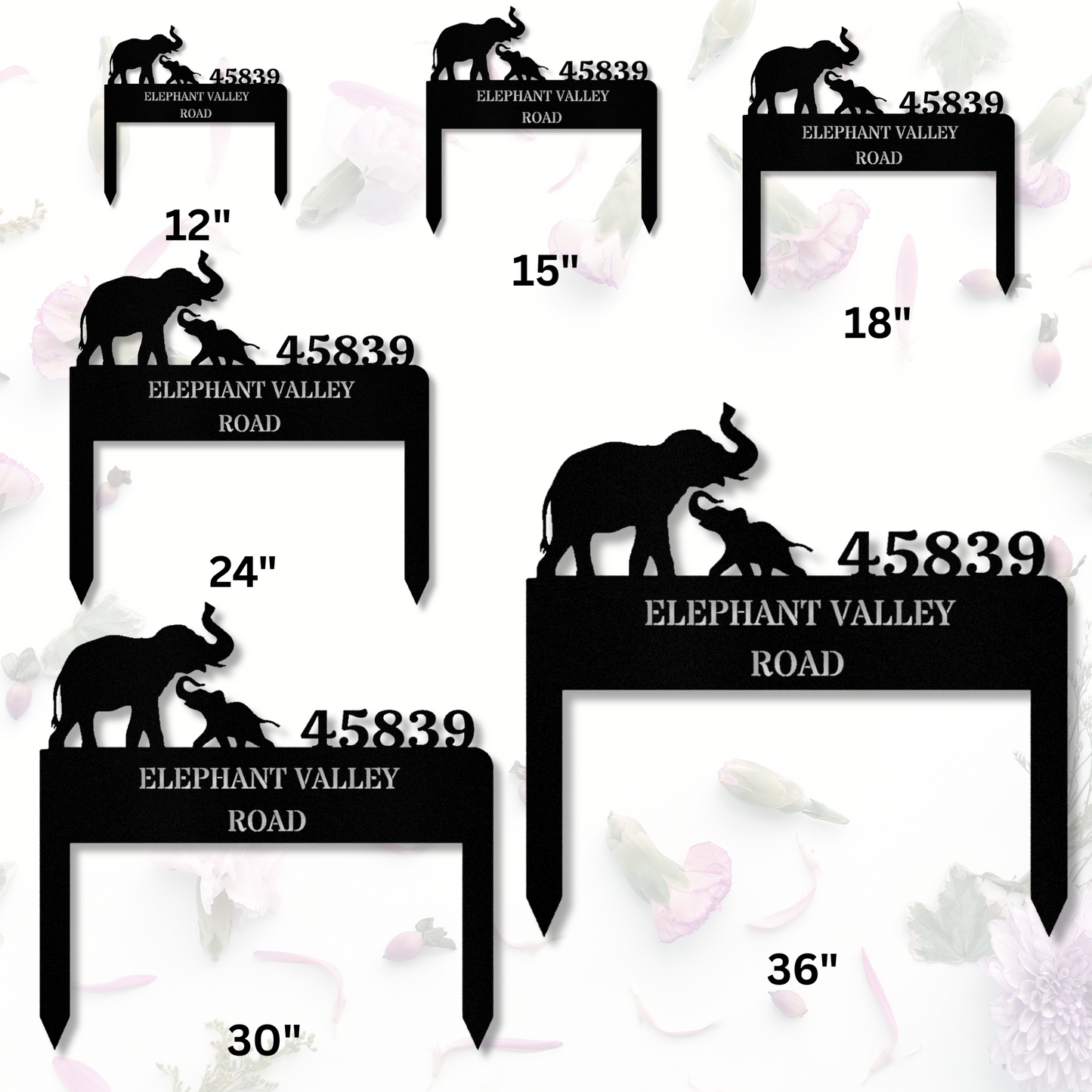 Customized Elephant Address Metal Stake, Elephant Metal Sign, Residence Address Sign, Housewarming Gift