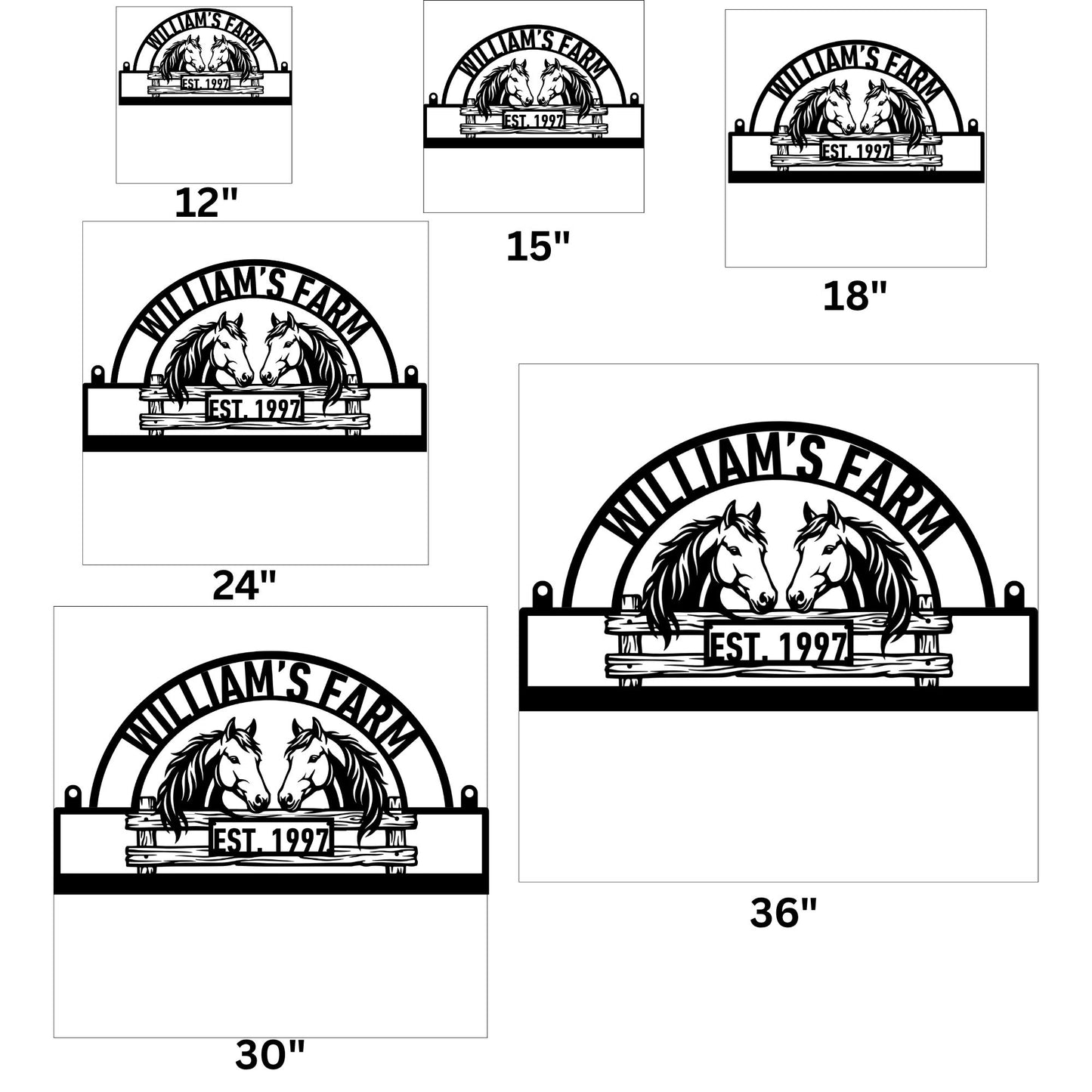 Custom Horse Farm Metal Sign, Personalized Farm Sign, Equestrian Decor, Ranch Sign, Barn Sign, Stable Decor, Horse Lover Gift