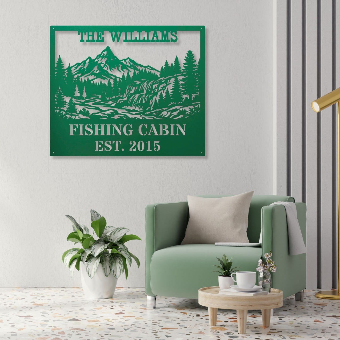 Custom fishing cabin metal decor, Fishing wall art, Rustic cabin sign, Fisherman gift, Lake house decor, Personalized metal sign