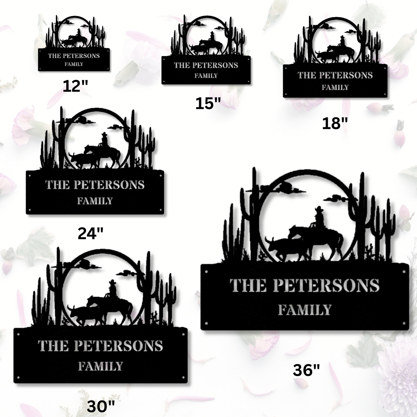 Personalized Cowboy Metal Sign, Custom Name Wall Art, Horse Farm Sign, Ranch Address Metal Sign, Equestrian Wall Art, Wedding Gift, Living Room Decor