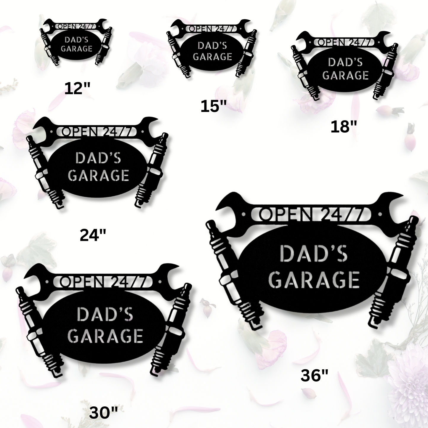 Personalized Car Garage Metal Sign, Spark Plugs Decor,Mechanic Shop Sign, Established Sign, Automotive Lover Gift, Custom Car Lover Gifts