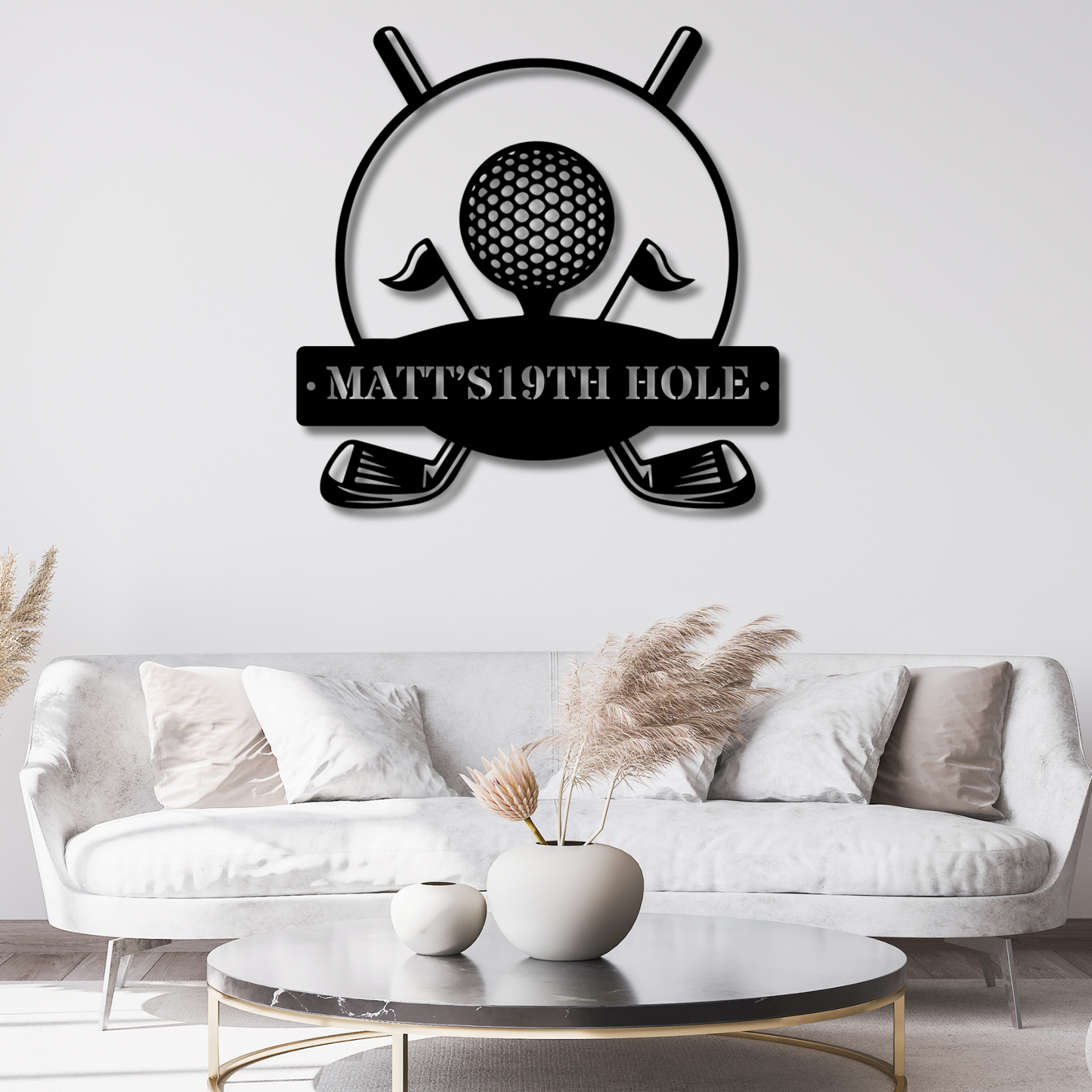 Custom Golf 19th Hole Metal Sign, Personalized Golf Gift, Golfer Man Cave Decor, 19th Hole Wall Art, Unique Golf Sign
