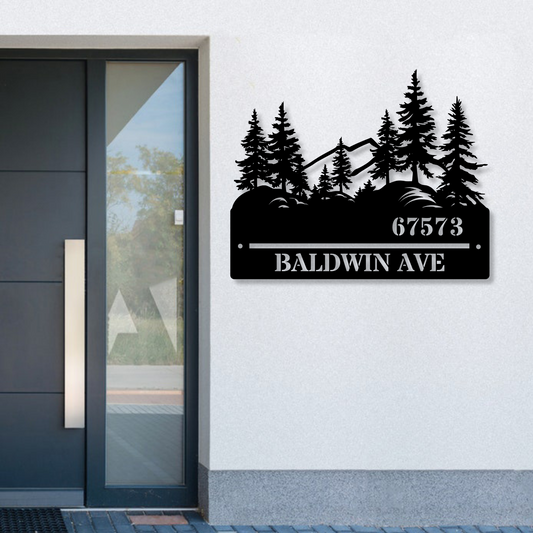 Custom Metal Address Sign, Personalized House Number Sign, Driveway Entrance Decor, Street Name Outdoor Sign