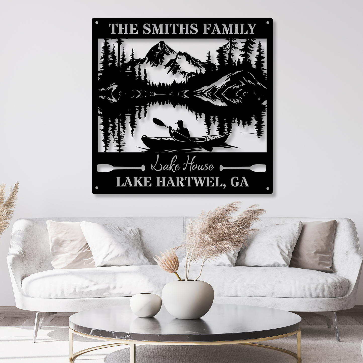 Custom Lake House Metal Sign Wall, Forest Lake Sign, Personalized Lake House Name Sign,Camping Metal sign,Lake House Decor