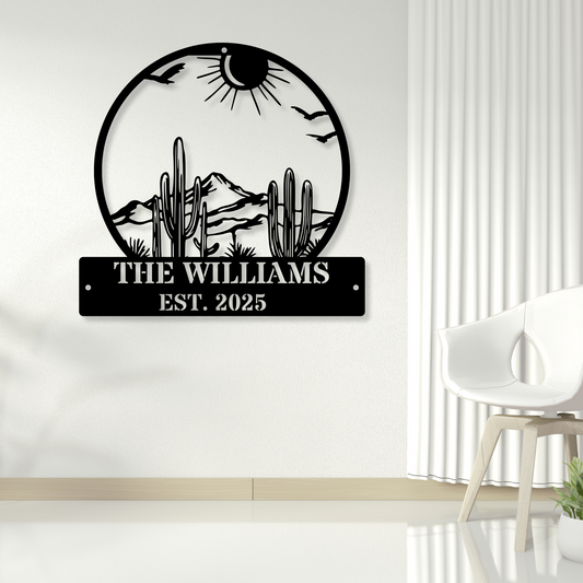 Custom Cactus Metal Sign,Personalized Cactus Name Signs,Cactus Metal Wall Art,Metal Cactus Wall Decor,Cactus Lover Gifts,Cactus Home Decor
