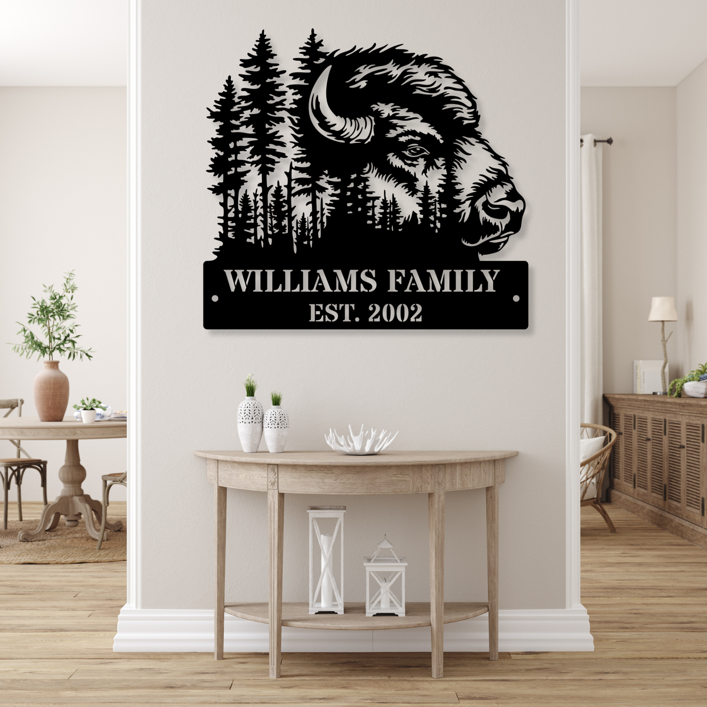 Custom Bison Metal Sign, Bison Monogram Sign, Bison Decor, Bison Gift, Farm Sign, Ranch sign, Cabin Decor