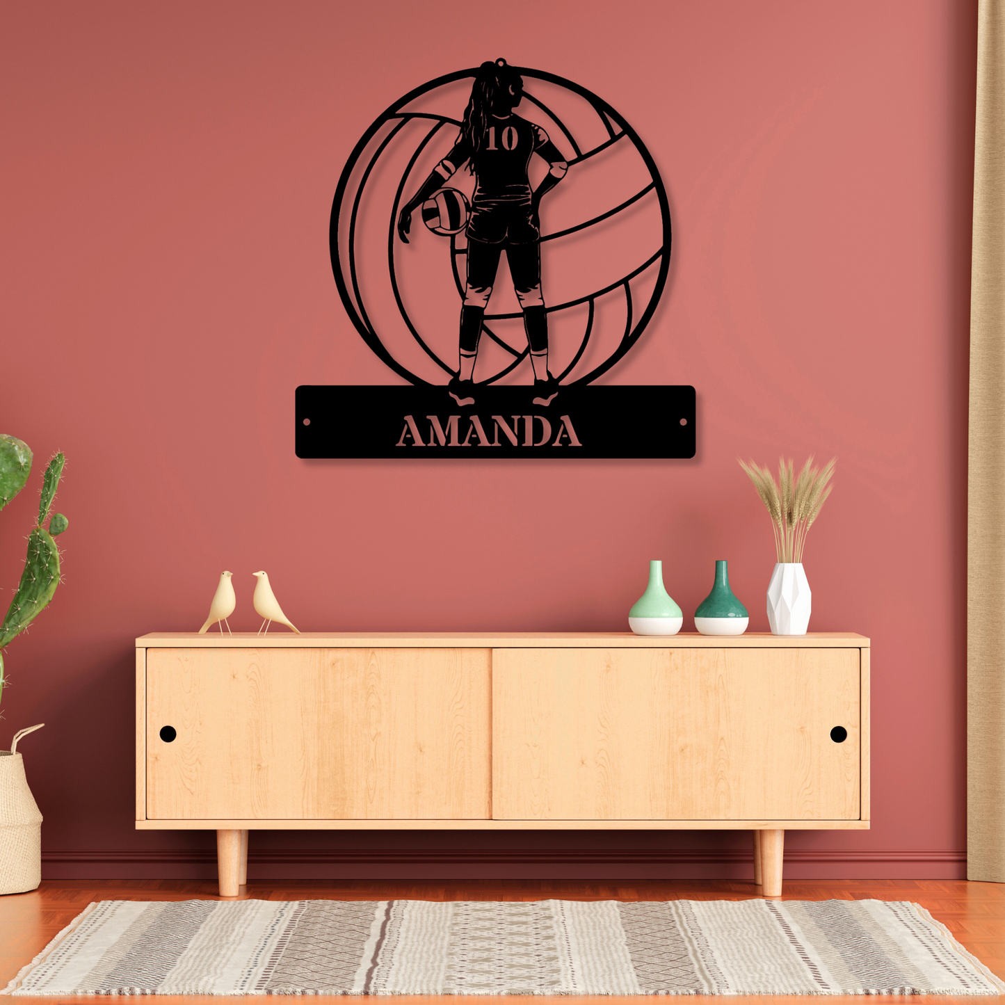 Custom Volleyball Metal Wall Art , Personalized Volleyball Player Name Sign Room Decor, Volleyball Metal Sign