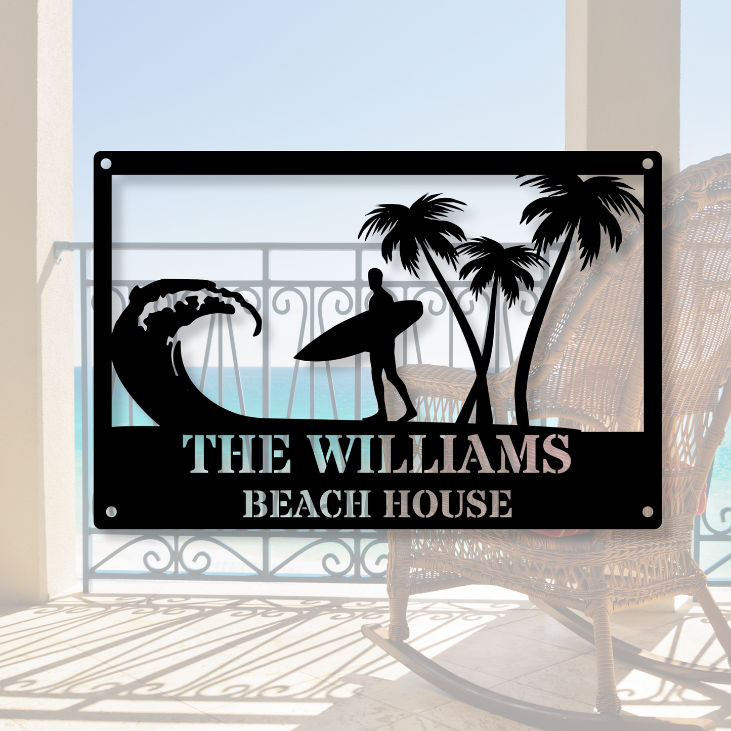 Custom Beach House Metal Sign, Lake House Metal Sign, Summer Beach House Sign, Metal Coastal Decor