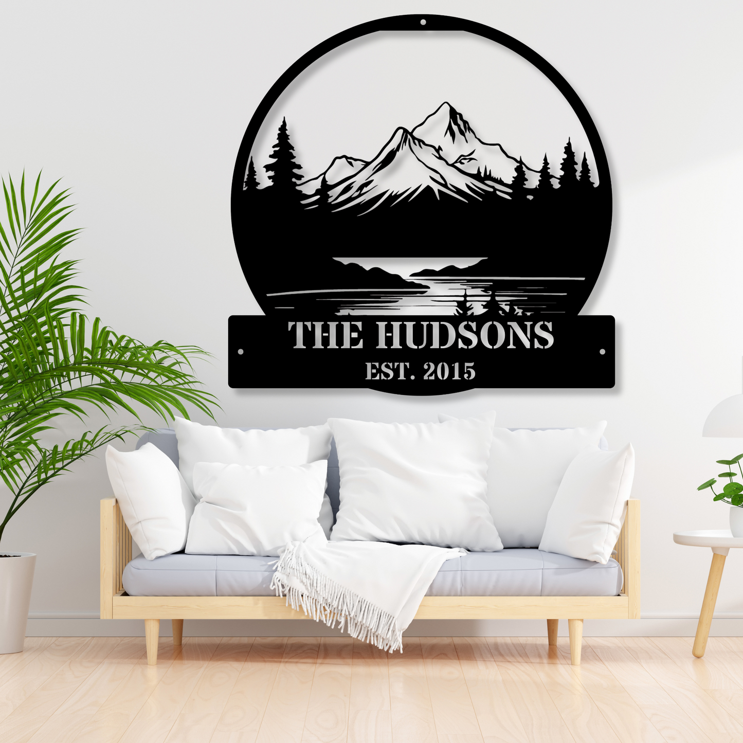 Personalized Mountain Metal Wall Art, Custom Nature and Forest Decor, Man Cave Sign, Unique Outdoor Art, Rustic Home Decoration Gift