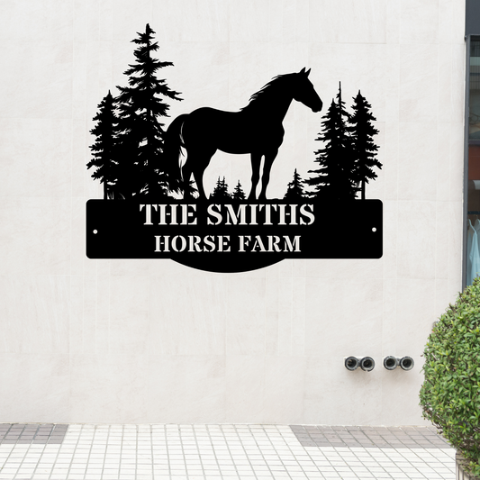 Custom Horse Farm Name Sign, Horse Ranch Sign, Horse Metal Sign, Metal Farm Sign, Horse Barn Decor, Horse Lover Gift, Horse Farm Decor