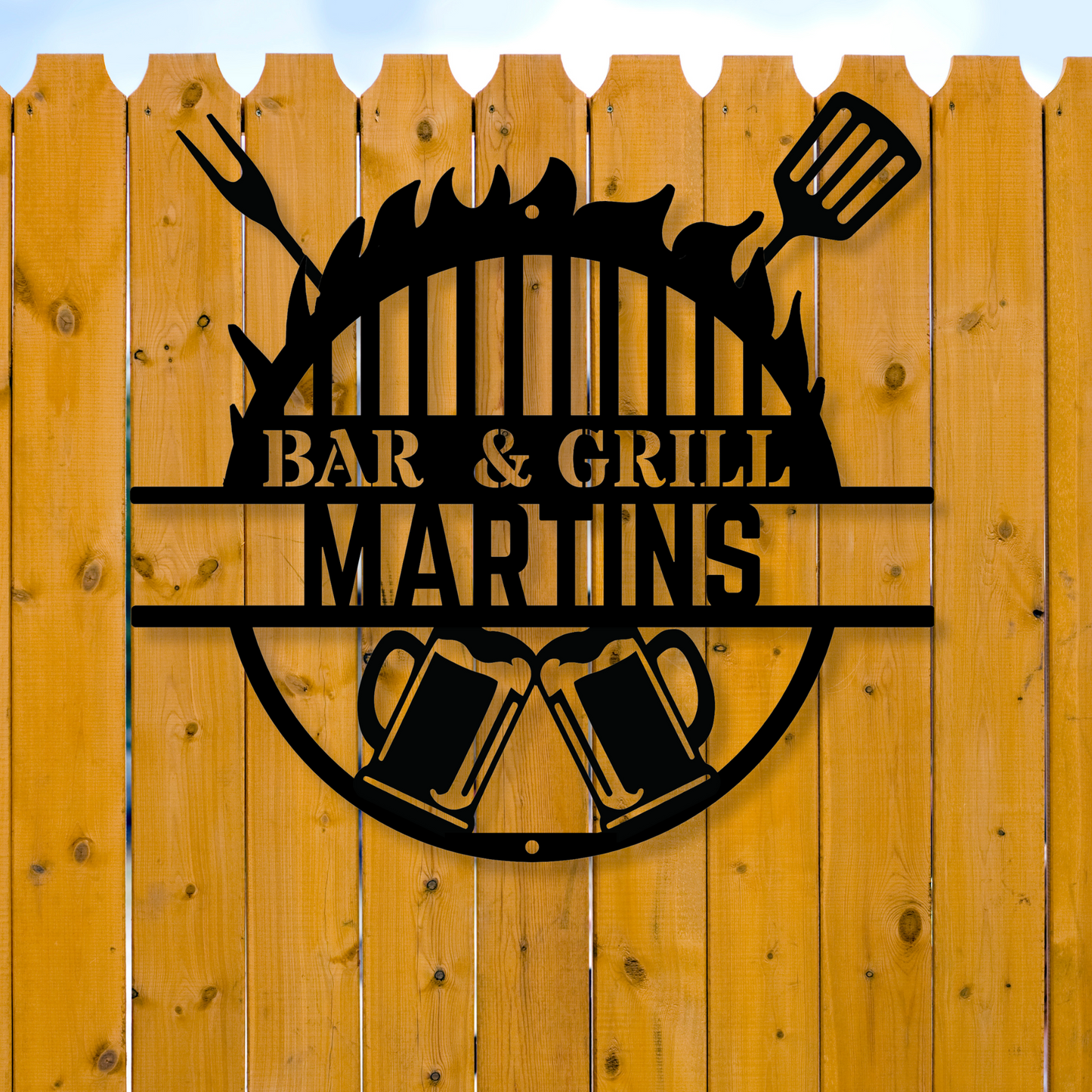 Custom Metal Grill Sign - Metal Grill Sign - Metal BBQ Smoker and Grill Sign - Grilling Gift for Dad, Grandpa, Barbeque Sign