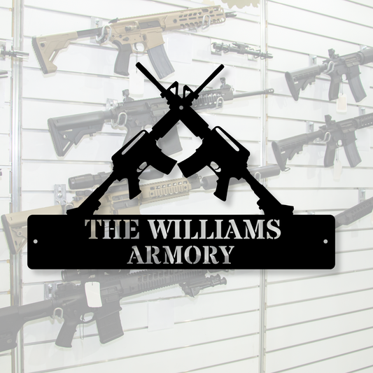 Custom Armory Metal Sign, Personalized Armory Name Sign, Man cave Decor, Metal Wall Decor, Custom Armory Wall Art,Gun Home Decor,Veteran Gift