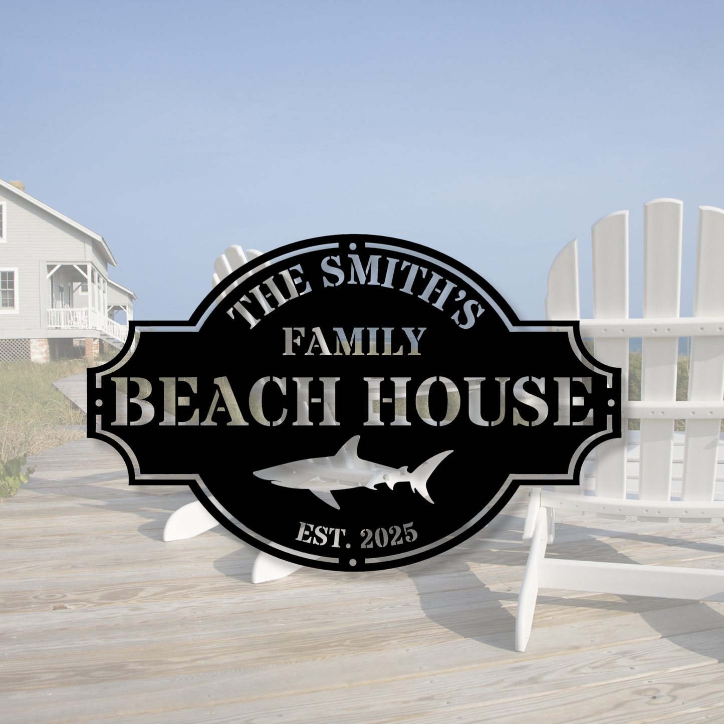Custom Beach House Sign, Established Date, Beach Cottage Sign, Beach Theme Decor, Beach House Gift, Coastal Home Sign