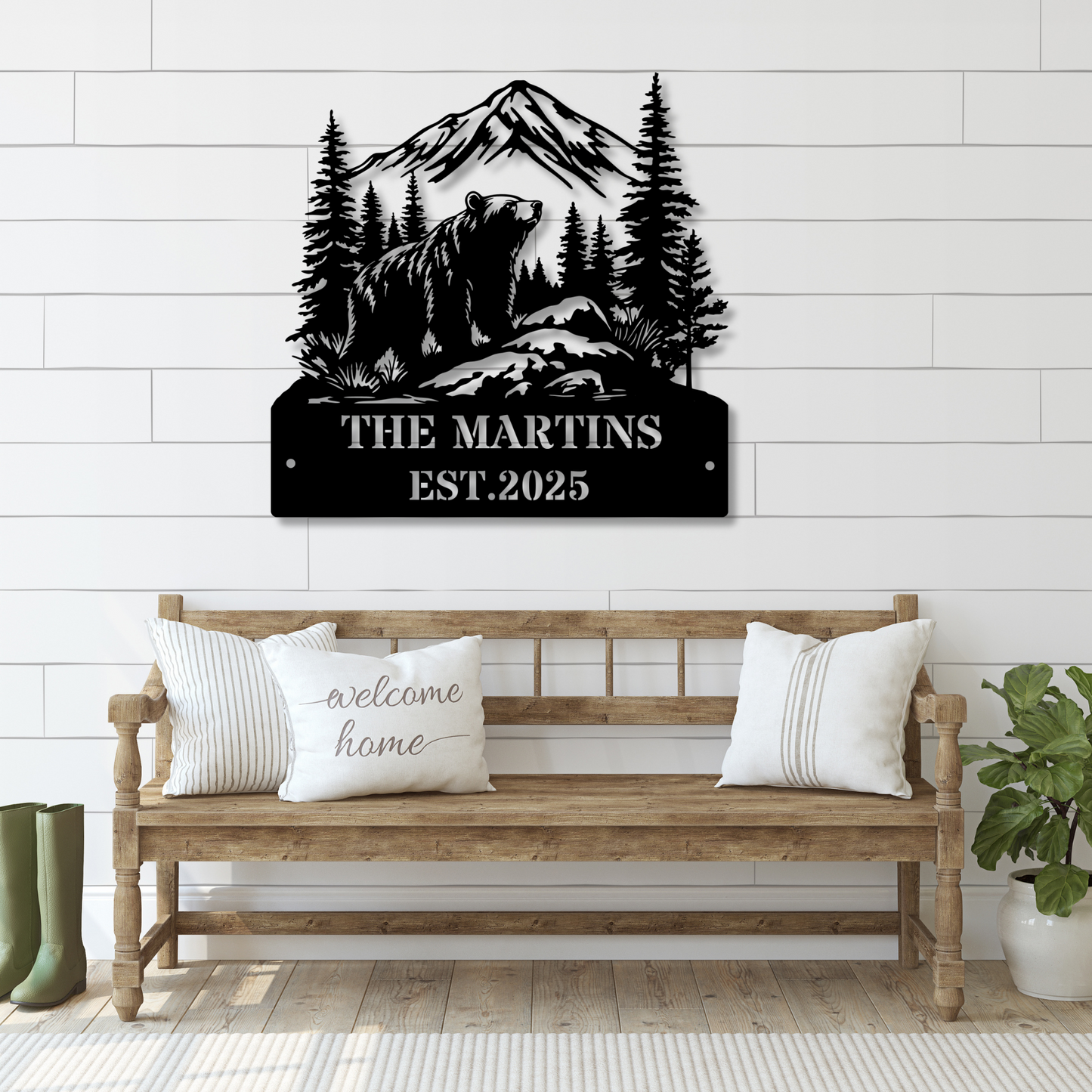 Custom Family Name Metal Sign,Housewarming Gift, Family Sign Plaque, Personalized Last Name Sign, Wedding Gift for Couple, Front Door Hanger Monogram