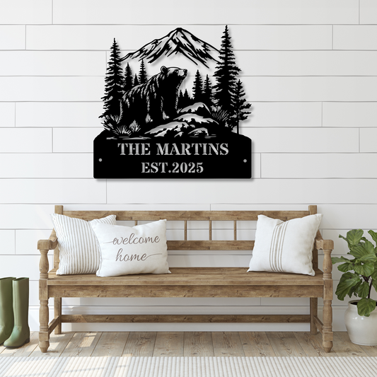 Custom Family Name Metal Sign,Housewarming Gift, Family Sign Plaque, Personalized Last Name Sign, Wedding Gift for Couple, Front Door Hanger Monogram