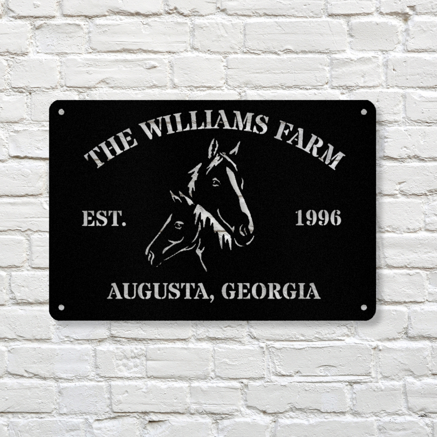 Personalized Horse Farm Metal Sign, Farm Address Sign, Farm House Wall Decor, Last Name Wall Decor, Barn House Metal Sign, Horse Lover Gift