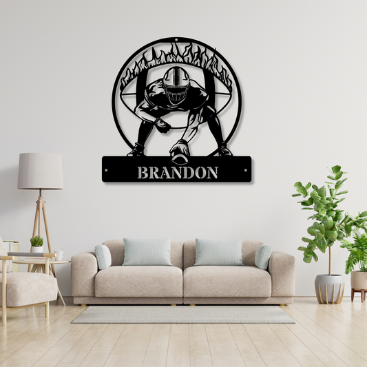 Custom Football Metal Sign, Personalized Sports Wall Decor, Man Cave Sign, Unique Football Gift, Sports Fan Room Decor, Football Coach Gift