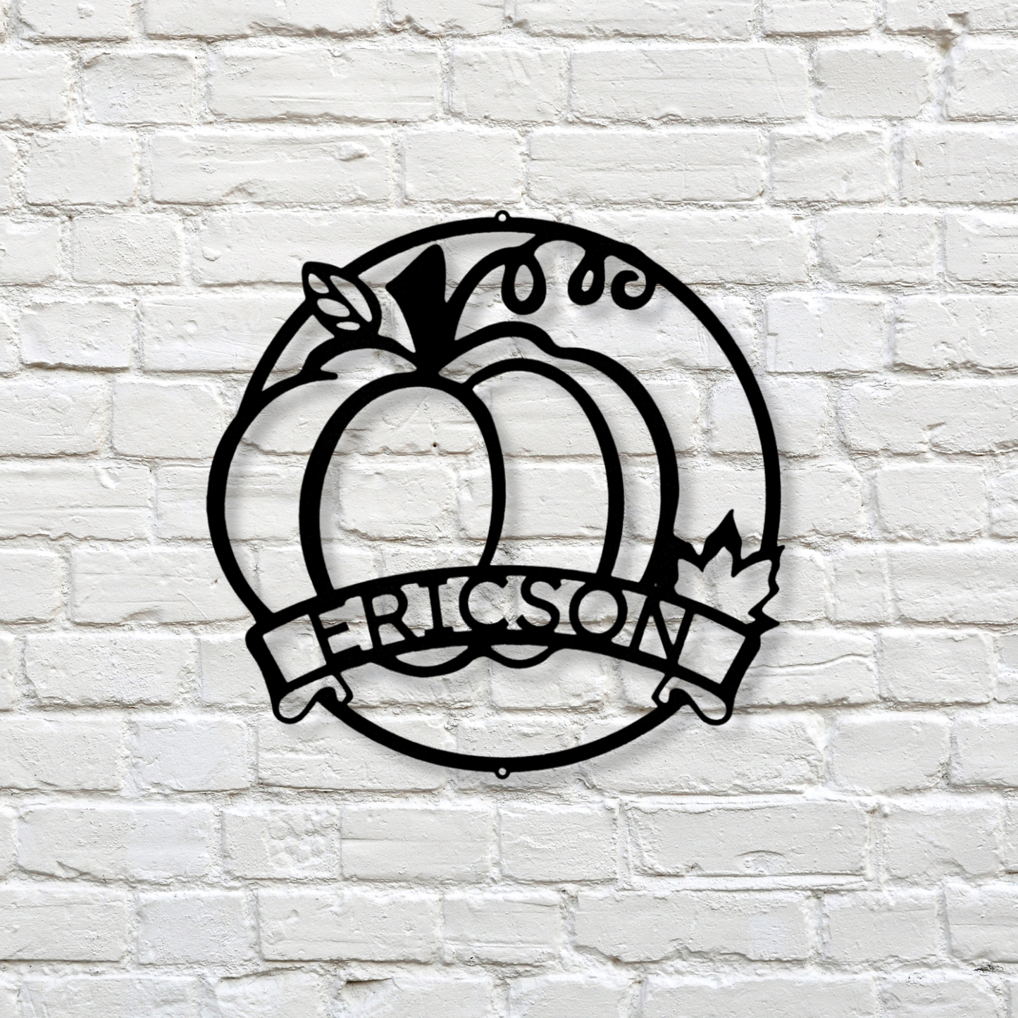 Fall Harvest Monogram,  Personalized Pumpkin Metal Sign., Last Name Metal Sign, Fall Decor, Indoor Outdoor Sign