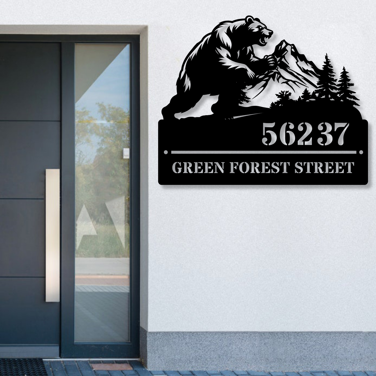 Custom Modern Number Metal Address Sign, Custom House Number Metal Metal Name Sign Outdoor, Outdoor House Number, Address Metal Art