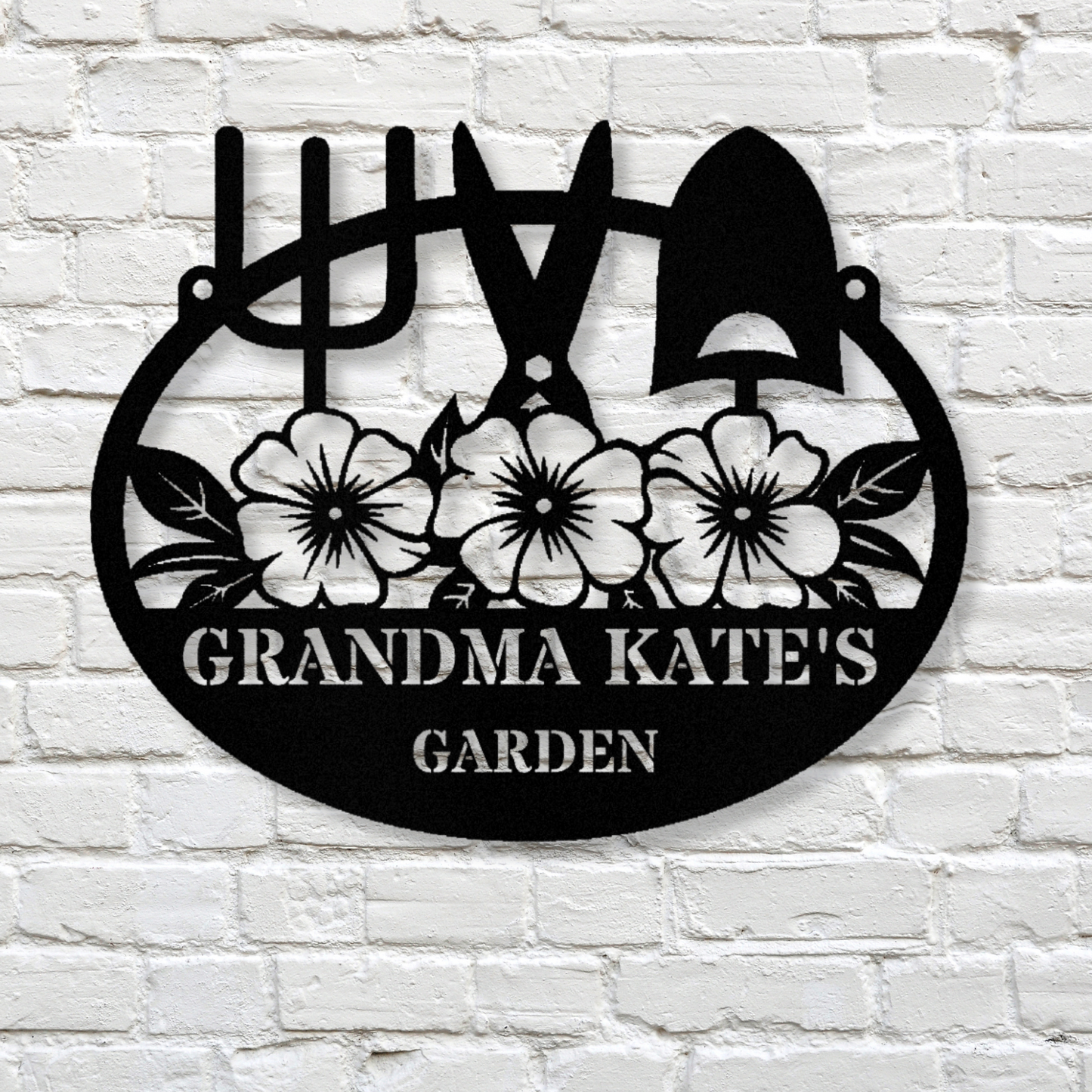 Custom Garden Hanging Metal Sign, Personalized Outdoor Yard Decor, Metal Garden Art, Unique Patio Wall Gift for Garden Enthusiasts