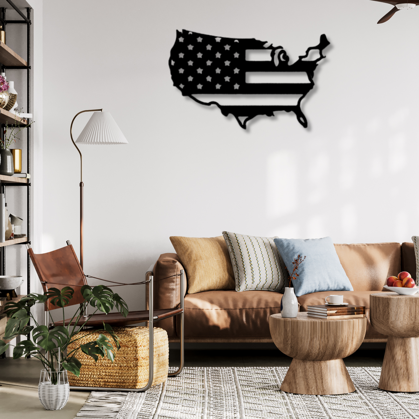 American Flag Map Metal Sign, USA Map Wall Decor, Large Wall Metal Sign, Patriotic Gifts, Cabin Wall Decor, Father's Day Gift, 4th of July