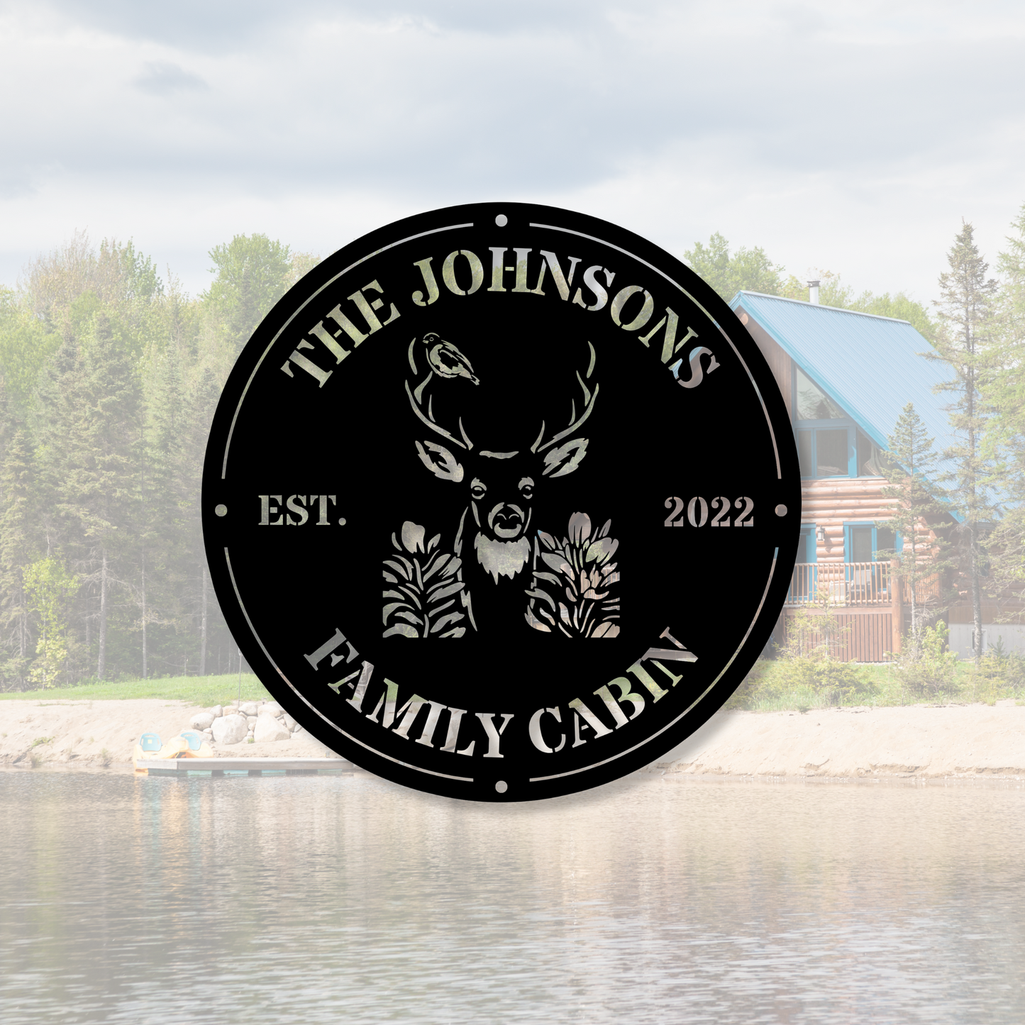 Custom Family Cabin Metal Sign, Personalized Cabin Wall Decor, Rustic Metal Art, Outdoor Cabin Decoration, Unique Cabin Gift