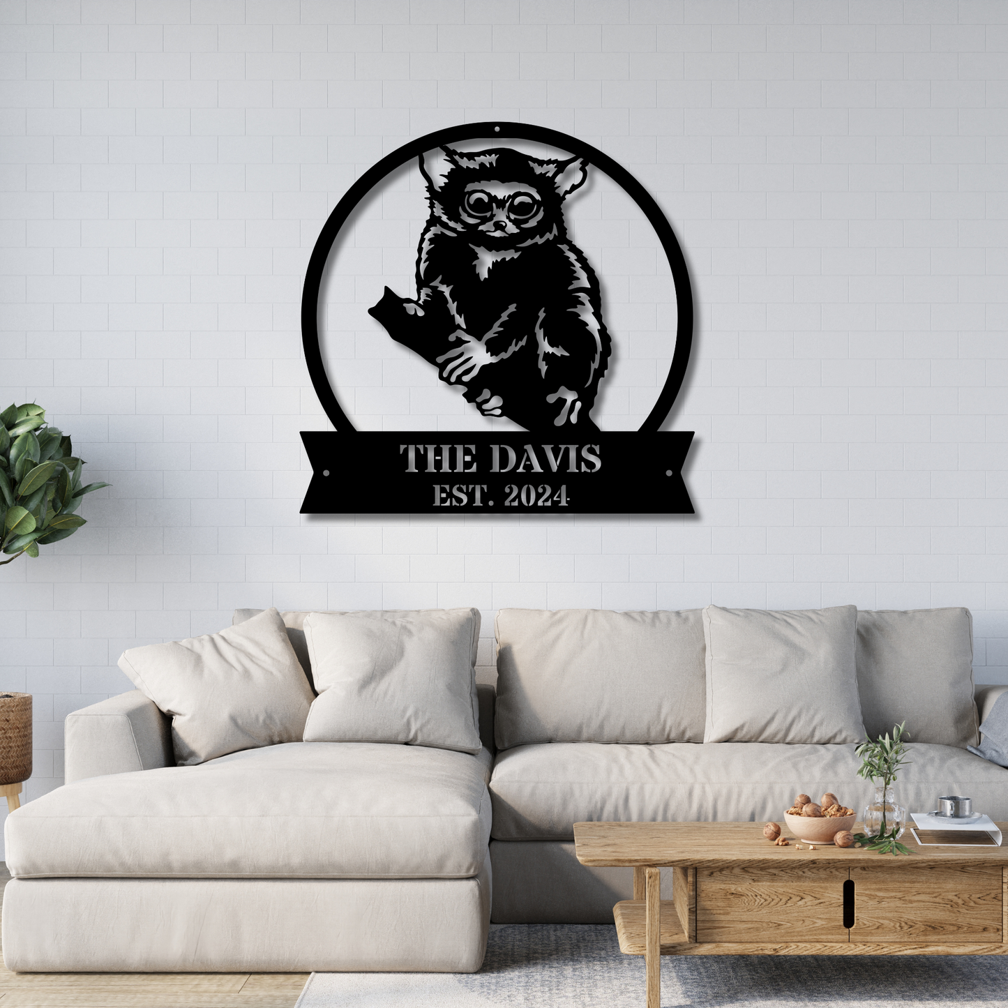 Custom Lemur Wall Metal Sign, Limur Decor, Metal Wall Art, Animal Wall Sculpture, Unique Metal Wildlife Decor for Home