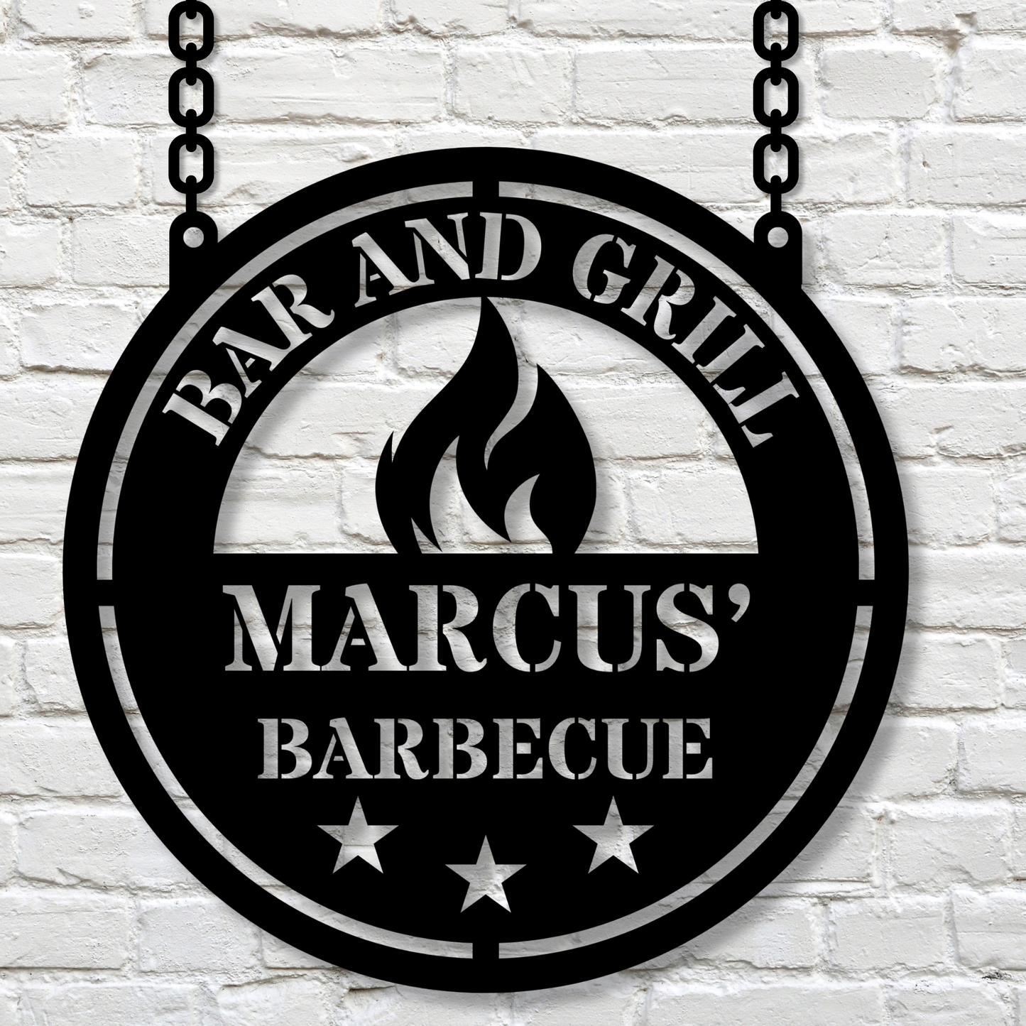 Custom Barbecue Wall Sign, Personalized Grill Art, Outdoor Barbecue Decor, Metal BBQ Sign Gift for Hosts, Barbecue Wall Art Decor