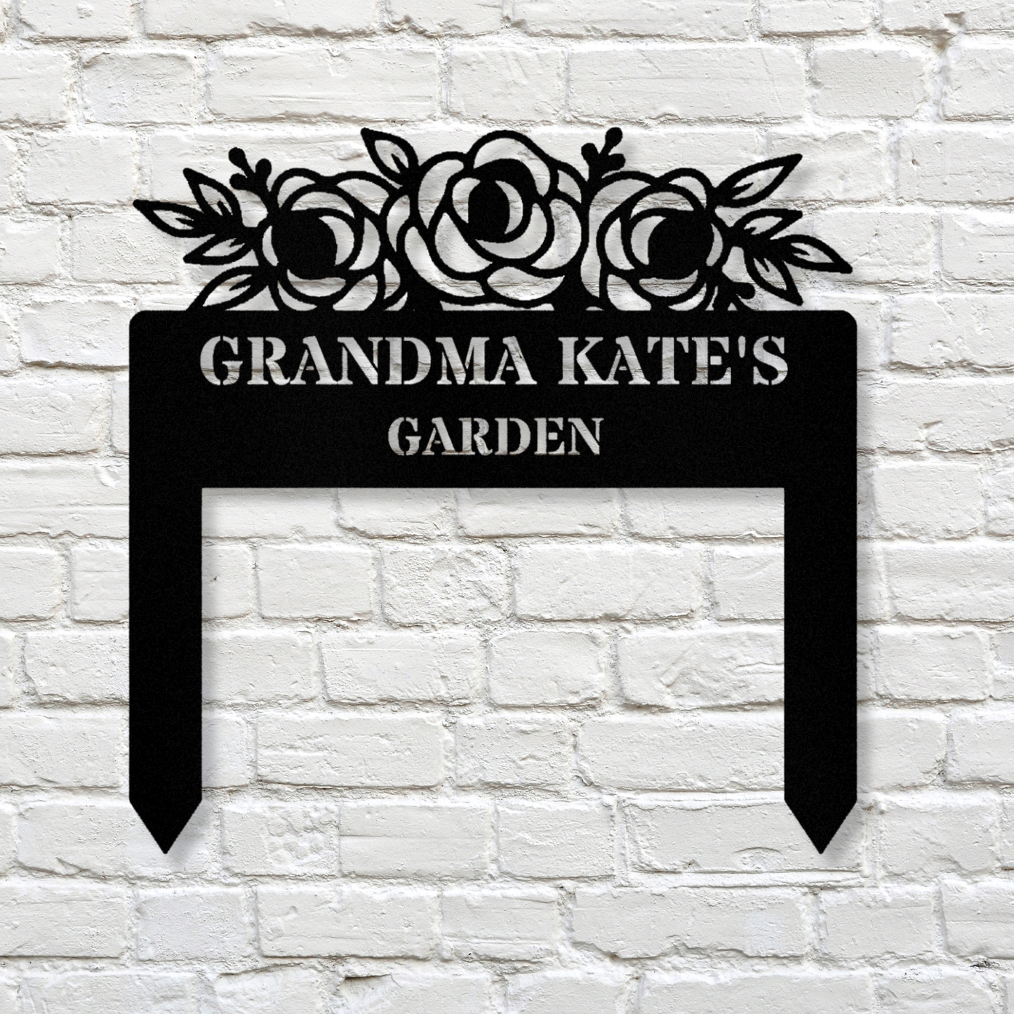 Flowers Garden Metal Stake, Name Garden Metal Sign, Garden Decor Sign, Outdoor Metal Sign, Personalized Garden Sign with Name