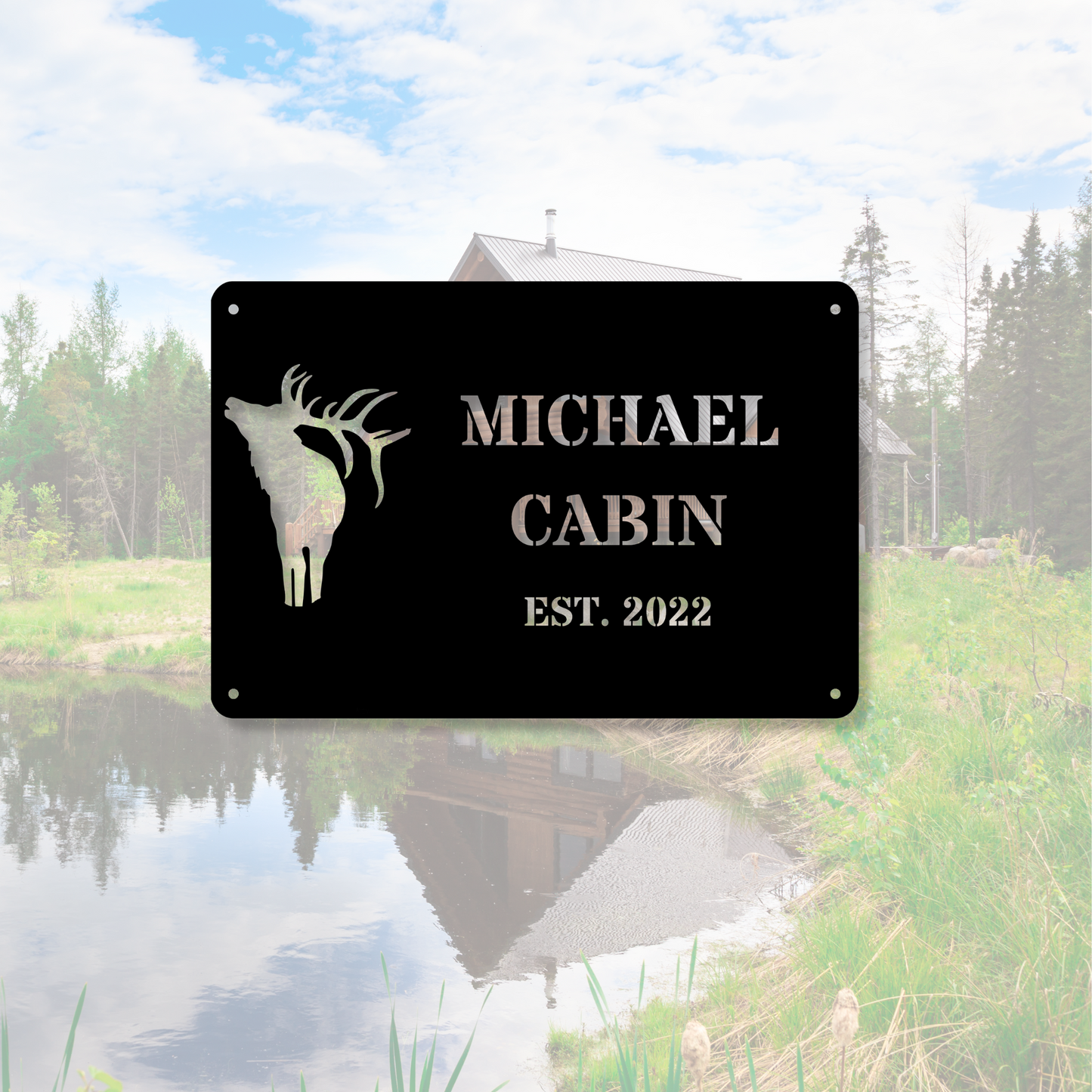 Custom Cabin Wall Metal Sign, Rustic Cabin Decor, Personalized Metal Wall Art, Mountain Home Decorations, Cabin Living Room Gifts