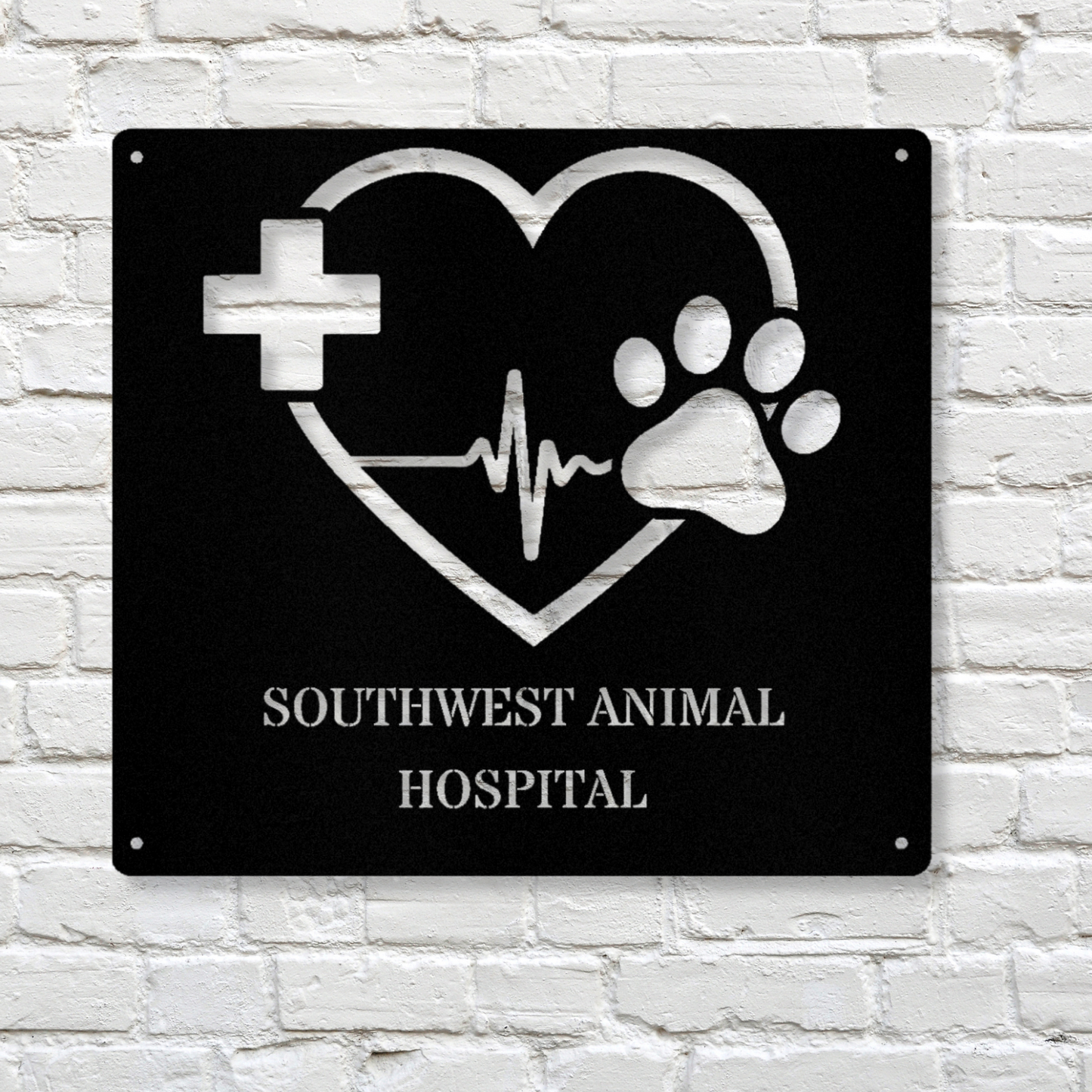 Customized Pet Clinic Metal Art Sign, Veterinary Office Metal Sign, Personalized Veterinarian Doctor Metal Sign,