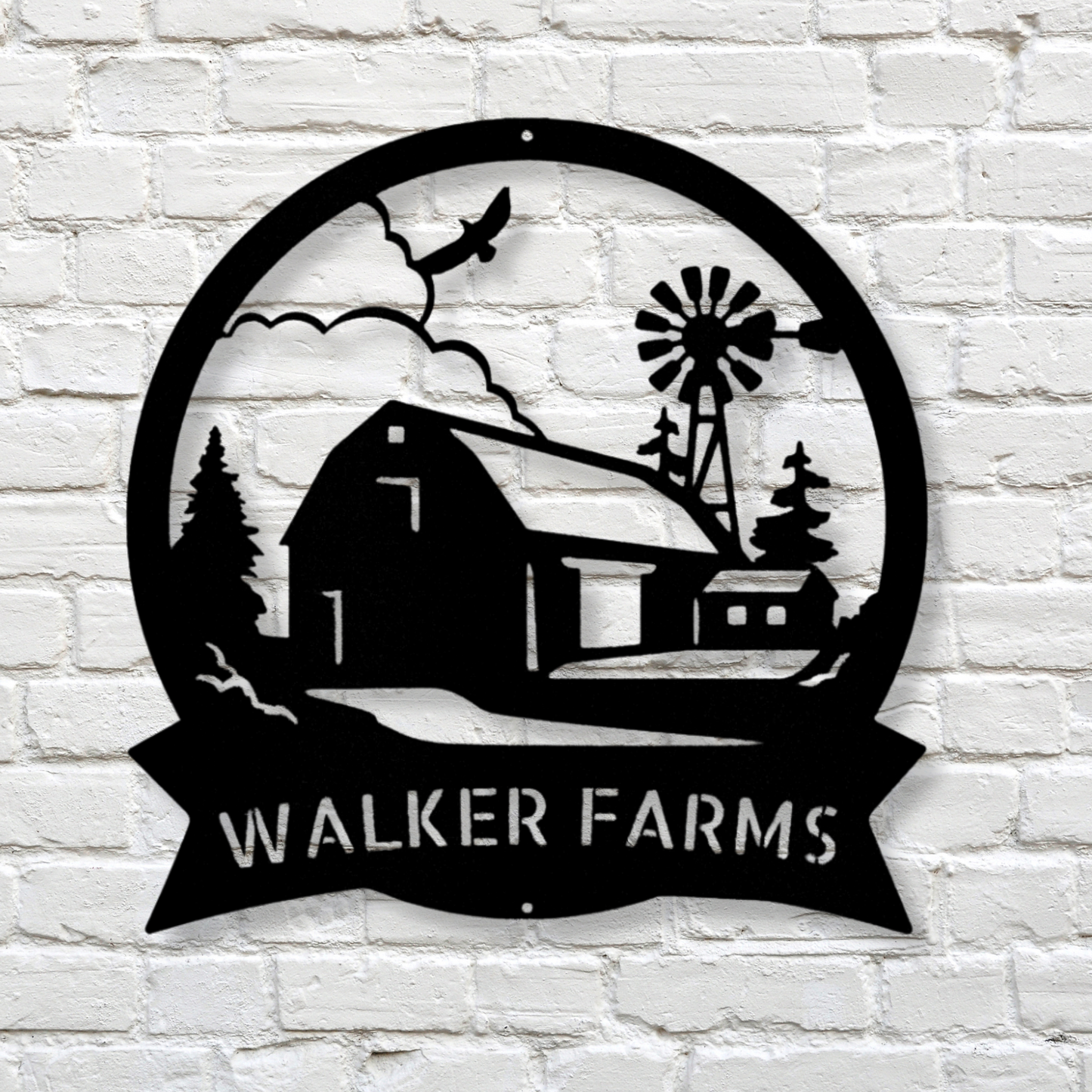 Barn House Monogram Metal Steel Sign, Outdoor Sign, Family Name Sign, Custom Ranch Sign, Personalized Farm Sign, Horse Ranch Custom Sign
