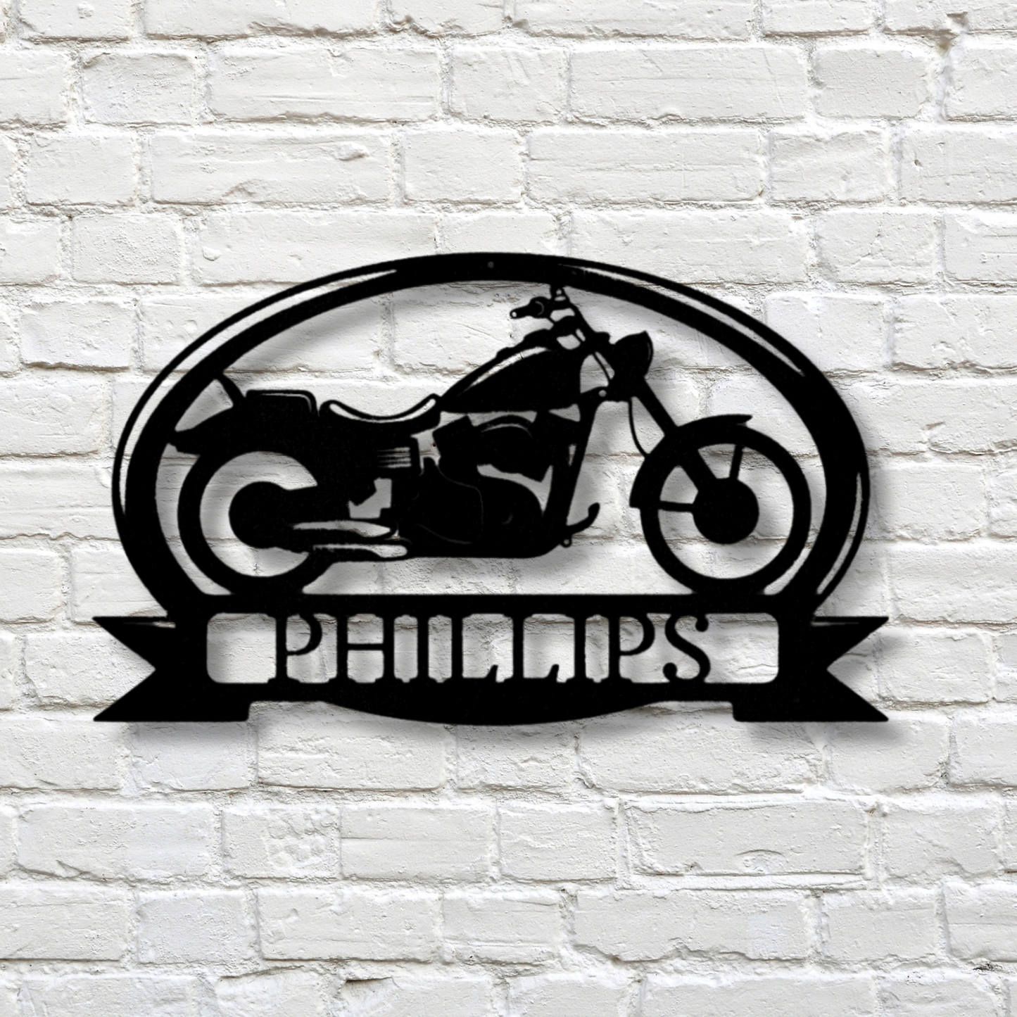 Cruiser Bike Metal Sign, Garage sign, Personalized Motorcycle sign, Motorcycle decor, Motorcycle wall art, Small Business Sign, Monogram