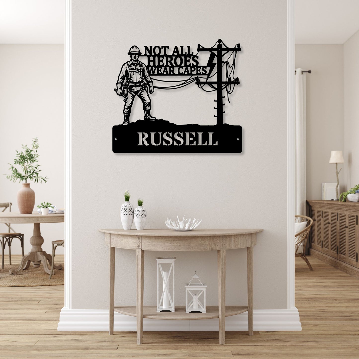 Personalized Lineman Gift, Utility Worker Metal Sign, Electrician Wall Decor, Lineman Retirement Appreciation Gift, Hero Steel Wall Art