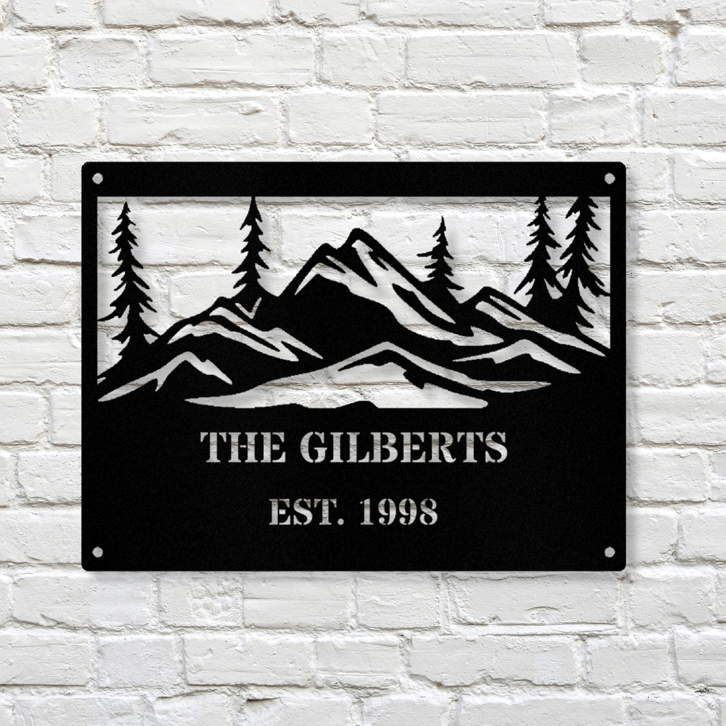 Personalized Cabin Metal Sign, Custom Last Name Metal Sign, Large Wall Metal Sign, Mountain Wall Decor, Wilderness Metal Sign