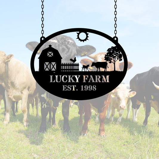 Metal Farm Sign, Custom metal farm name sign, Large metal name sign, Ranch metal sign, Farmville metal sign, Christmas farm sign