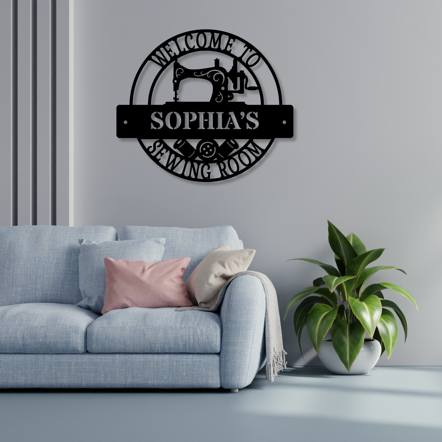 Personalised Metal Sewing Sign, Custom Sewing Room Decor, Thread Art, Tailor Room Gift, Quilting Sign, Craft Room Decor, Embroidery Enthusiasts