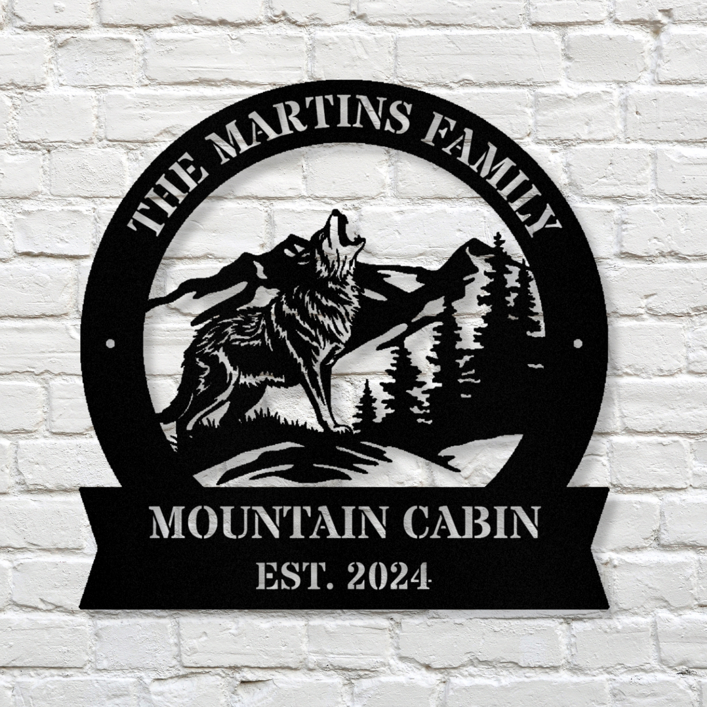 Wolf Metal Sign, Mountain Cabin Decor, Wolf Home Decor, Animal Metal Sign, Rustic Wolf Wall Art, Gift for Wolf Lovers