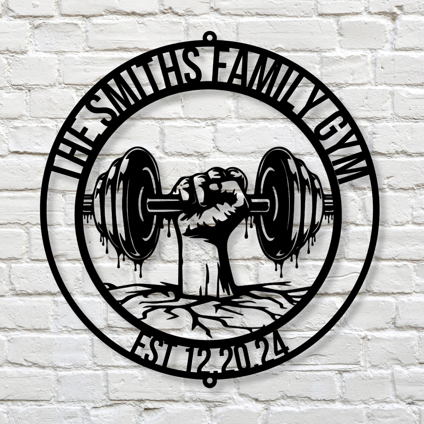 Custom Gym Metal Sign, Personalized Name Plaque, Fitness Training Wall Art, Dad's Gym Workout Decor, Weight Lifting Room Gift