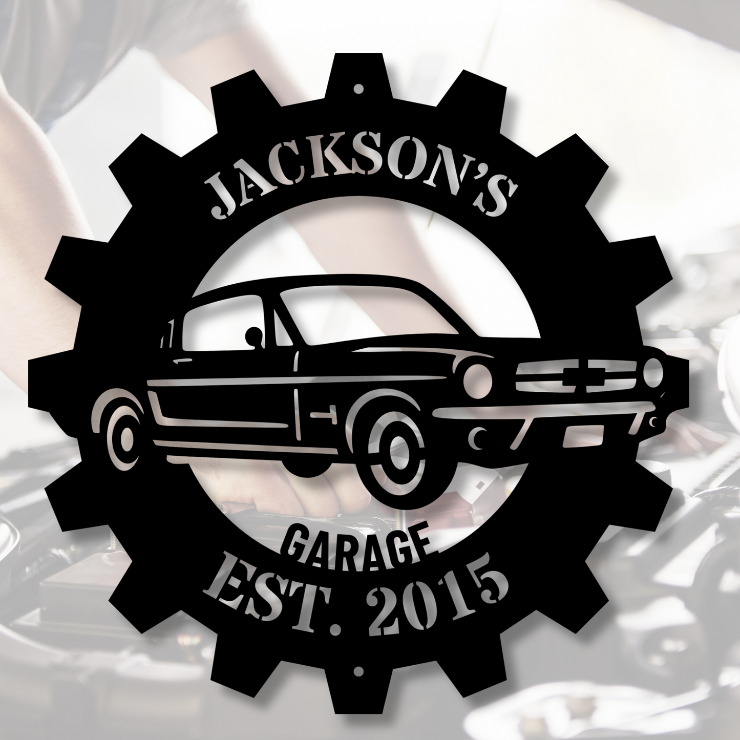 Custom Garage Metal Sign, Personalized Wall Decor, Man Cave Sign, Industrial Wall Art, Mechanic Gift, Custom Home Decor