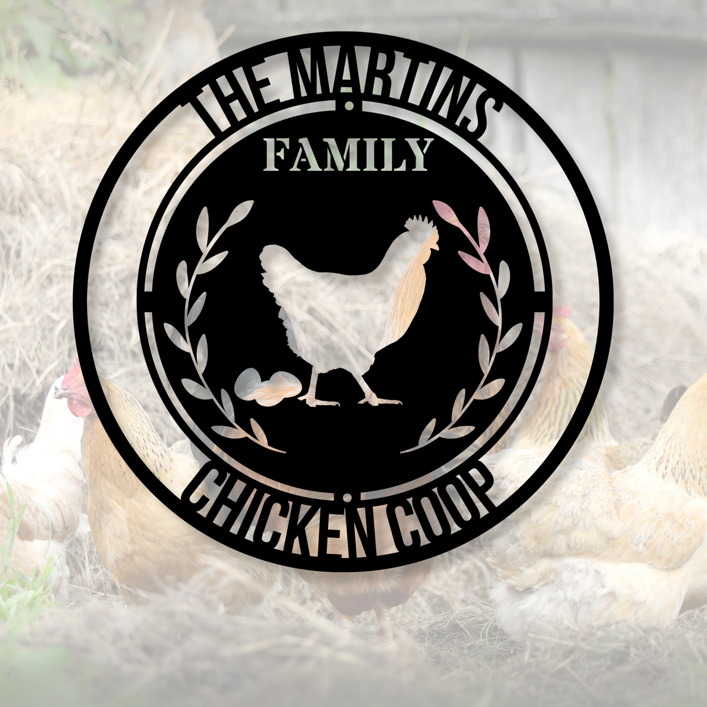 Custom Chicken Metal Sign, Farmhouse Decor, Personalized Chicken Coop Sign, Hen House Art, Farm Sign, Barn Decor, Rustic Country Art