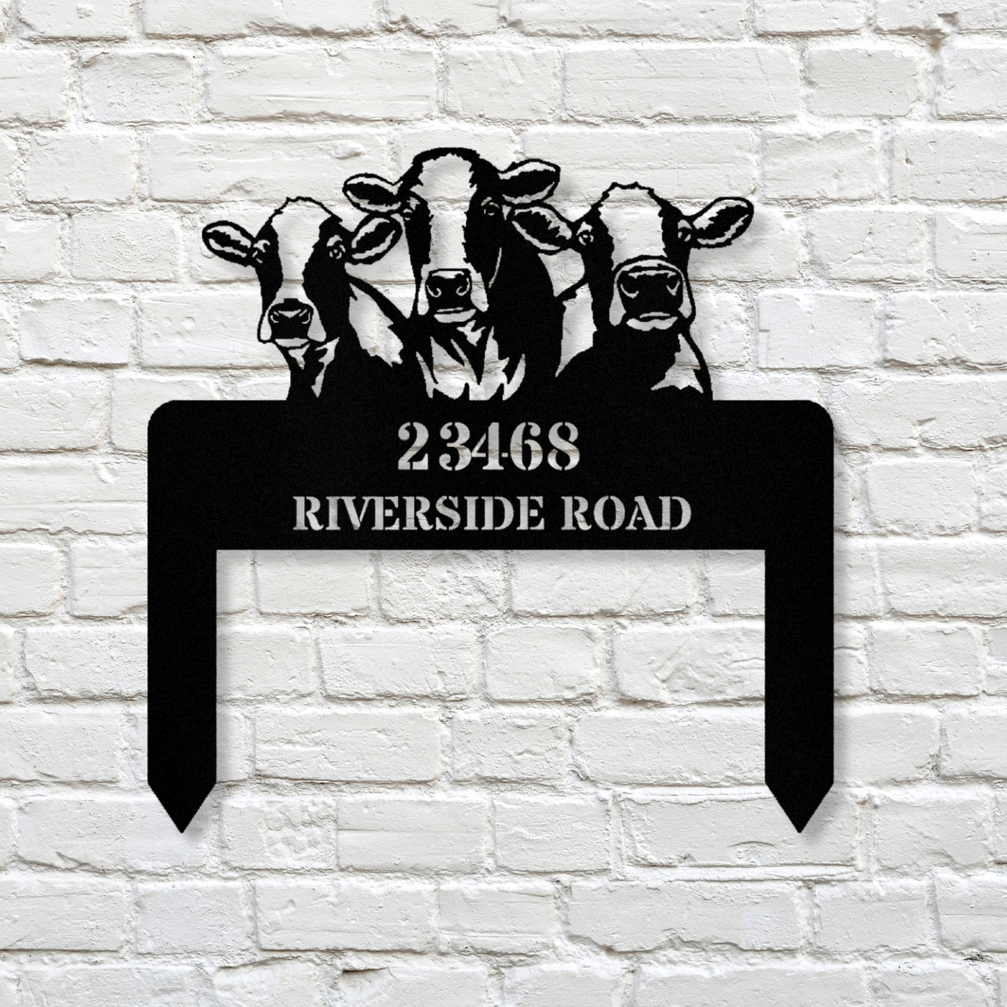 Ranch Address Metal Stake, Cattle Ranch Address Sign, Cow Lover Gift, Home Address Sign, Farm Address Metal Sign, Barn Metal Sign, Farmer Gift, New Home Gift