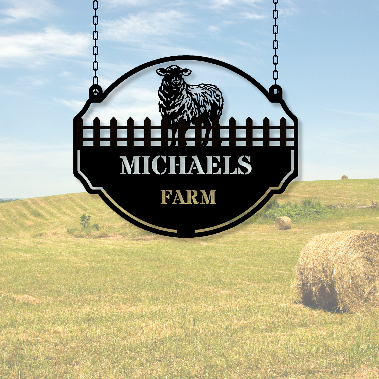 Personalized Sheep Farm House Name Sign, Custom Metal Ranch Name Sign, Unique Birthday Gift, Porch Metal Wall Art, Christmas Gift